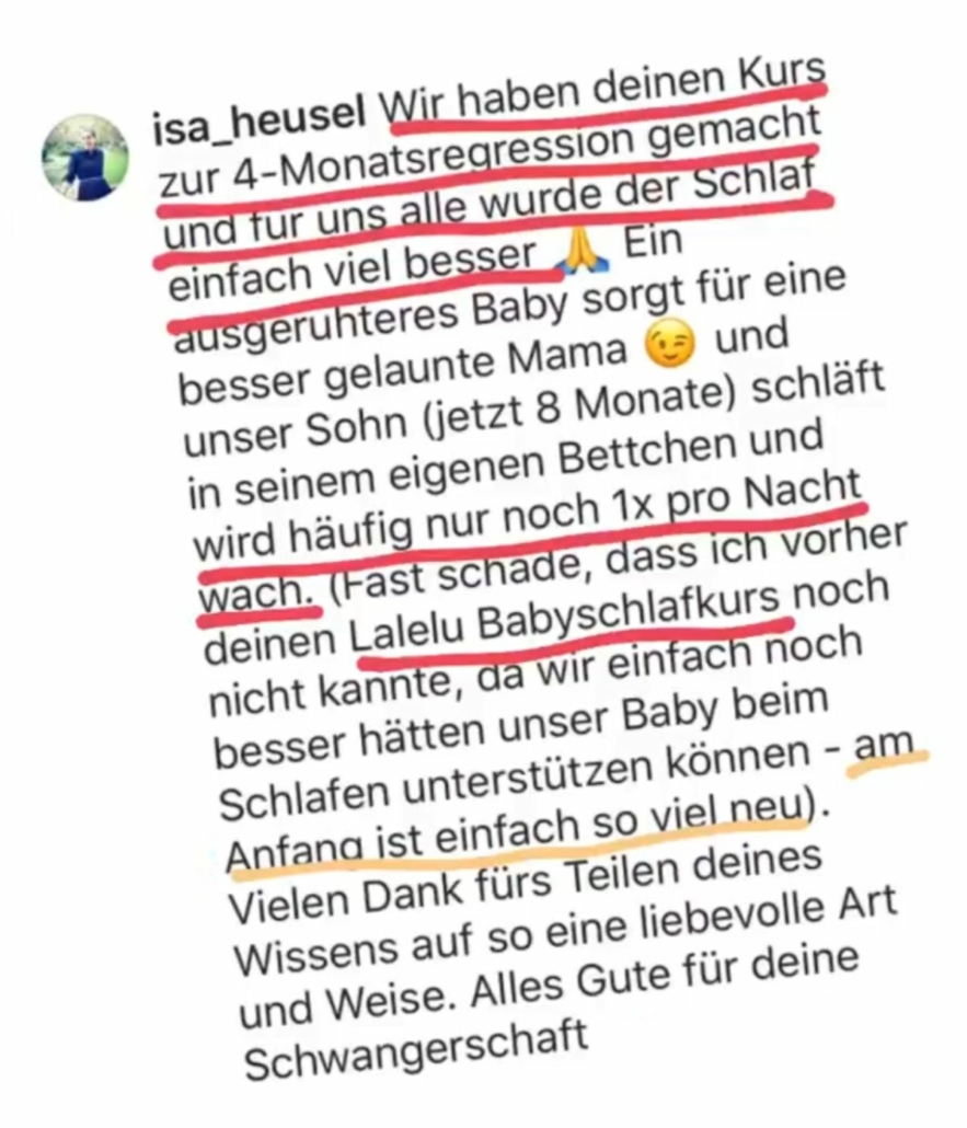 Testimonial Kingababy 4 Monats Schlaf-Regressionskurs - 3